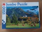 puzzle 1500 pièces - Jumbo - Autriche Château Neuschwanstein, Comme neuf, 500 à 1500 pièces, Puzzle, Enlèvement ou Envoi