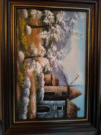 kader met handgeschilderde tekening met handtekening, Antiek en Kunst, Ophalen of Verzenden