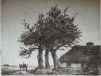 Dirk Baksteen | De 3 Linden te Achterbosch | Ets reproductie, Antiek en Kunst, Kunst | Etsen en Gravures, Ophalen