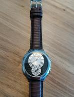 Luxe uurwerk Philip Stein met lederen armband, Overige merken, Leer, Staal, Polshorloge