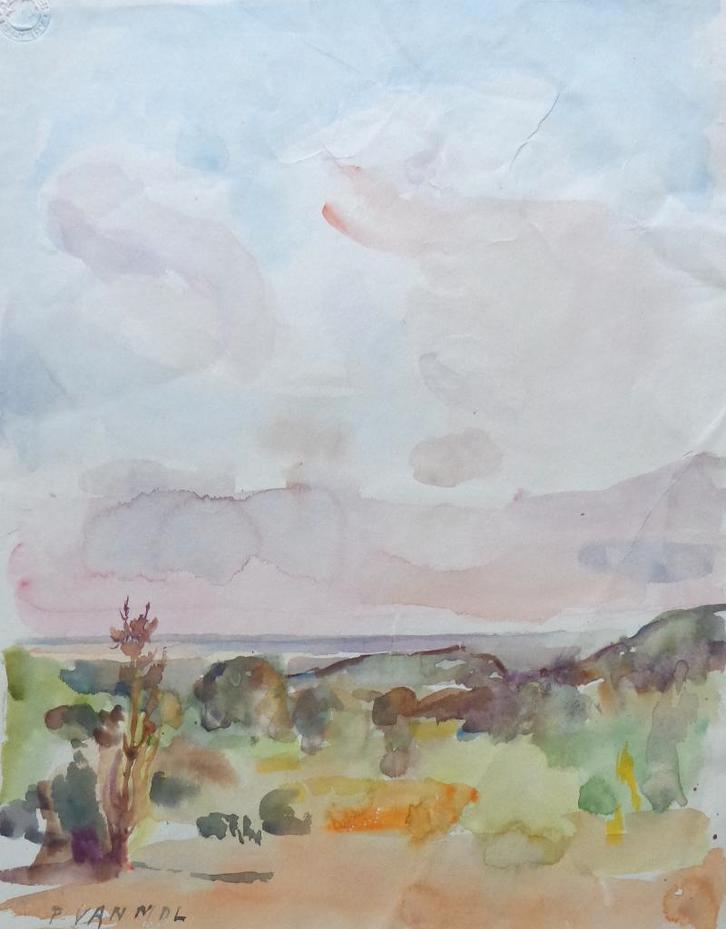 PIETER VAN MOL / FONTVIEILLE / ORIGINEEL WERK / 39x30cm SIG, Antiek en Kunst, Kunst | Schilderijen | Modern, Ophalen of Verzenden