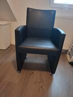 Zwart leren zetel, Huis en Inrichting, Stoelen, Ophalen, Zo goed als nieuw