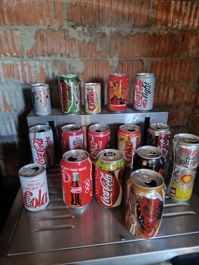 Collectie oude coca Cola blikjes, Verzamelen, Ophalen, Gebruikt