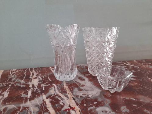 Set antieke kristallen vaas en asbak, Antiek en Kunst, Antiek | Glaswerk en Kristal