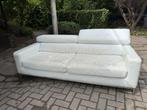 Zetel 3- zit leder wit, Ophalen, Gebruikt, Minder dan 75 cm, 150 tot 200 cm