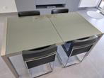Tafel + 4 stoelen zwart leer, Ophalen