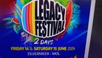 2 tickets Legacy festival voor zaterdag 15 juni, Deux personnes