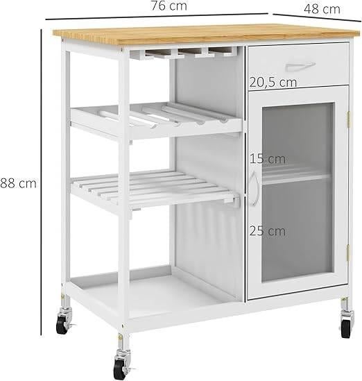 Chariot de cuisine | chariot de service | LIVRAISON GRATUITE, Neuf, -, -, HOMCOM