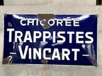 CHICOREE TRAPPISTE VINCART geëmailleerde plaat, Verzamelen, Ophalen of Verzenden, Gebruikt, Reclamebord