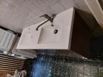 dubbele lavabo van steen met ladenkast, Huis en Inrichting, Badkamer | Complete badkamers, Ophalen, Gebruikt
