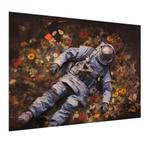Affiche plastique champ de fleurs astronaute 60x40cm, Envoi, Neuf