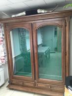 Vol eiken houten vitrinekast, 150 à 200 cm, Chêne, 200 cm ou plus, 25 à 50 cm