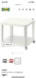 Bijzettafel/salontafel IKEA Tingby op wieltjes, Comme neuf, 45 à 60 cm, Bois, Enlèvement
