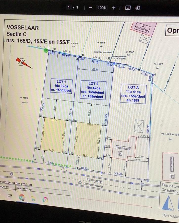 Bouwgrond open bebouwing 1042m2 Vosselaar, Immo, Gronden en Bouwgronden
