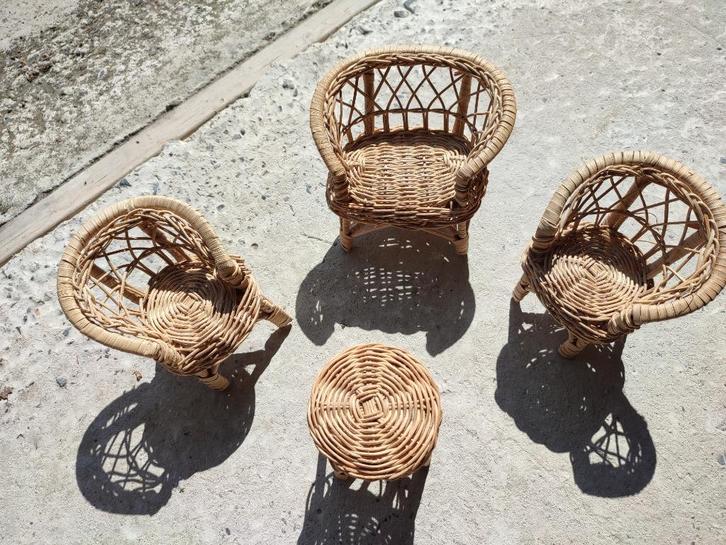 Anciens jouets miniature en osier  poupées/barbies, Verzamelen, Speelgoed, Zo goed als nieuw, Ophalen of Verzenden