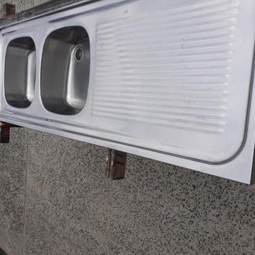 Inox spoelbak 0.50 x 1.40 m, merk Franke. beschikbaar voor biedingen