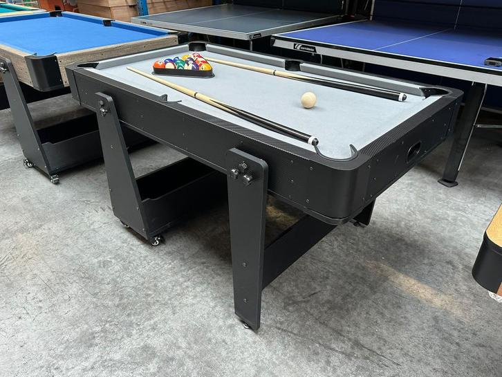 TopTable Twist 2-1 5FT Airhockeytafel Pooltafel Opklapbaar, Sport en Fitness, Biljarten en Poolen, Zo goed als nieuw, Pooltafel