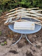 Retro tuintafel en 4 stoelen jaren 1960 ideaal voor  klusser, Ophalen, Gebruikt, Metaal
