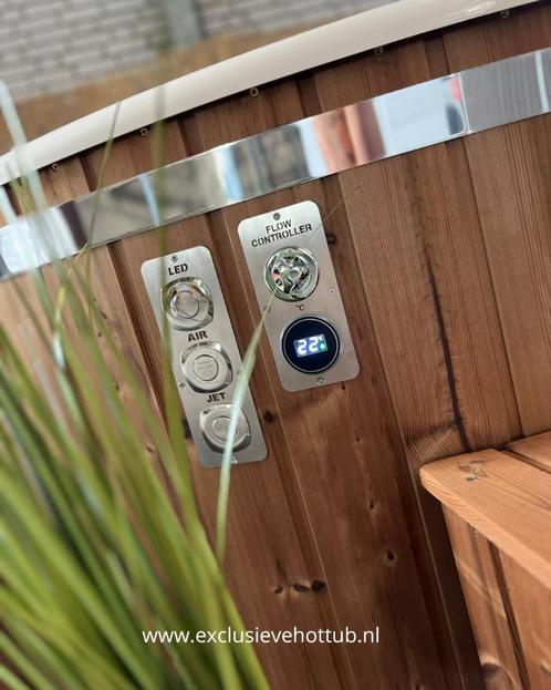 Exclusieve hottub met zeshoek externe kachel, Tuin en Terras, Zwembad-toebehoren, Ophalen of Verzenden