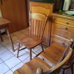 4 eiken stoelen en eiken tafel, ook per stuk te koop,, Ophalen of Verzenden
