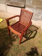 Zeer mooie teakhouten stoelen, Tuin en Terras, Tuinstoelen, Ophalen, Gebruikt, Hout, Stapelbaar