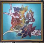 3 Werken schilderij op zijde, Antiek en Kunst, Ophalen