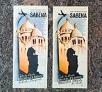2 verschillende luchtroutes Sabena Brussels Paris 1940/50s, Ophalen of Verzenden