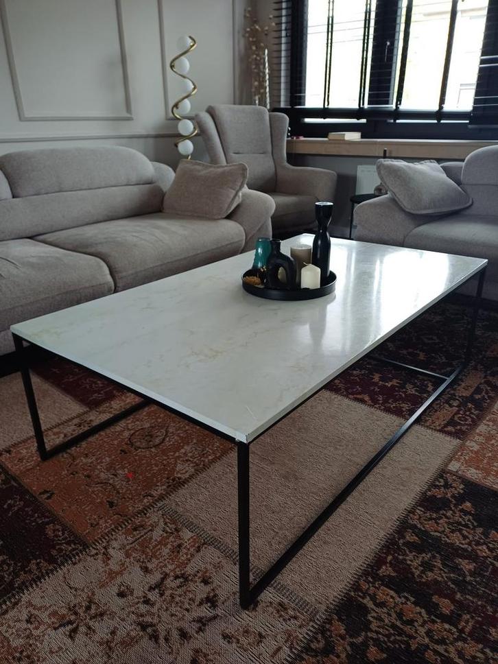 Marmeren salontafel, Huis en Inrichting, Tafels | Salontafels, Gebruikt, Ophalen