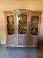 Antieke eiken kast met glas, Antiek en Kunst, Ophalen