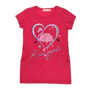 Lang shirt flamingo in hart glitter pink 158/164 beschikbaar voor biedingen