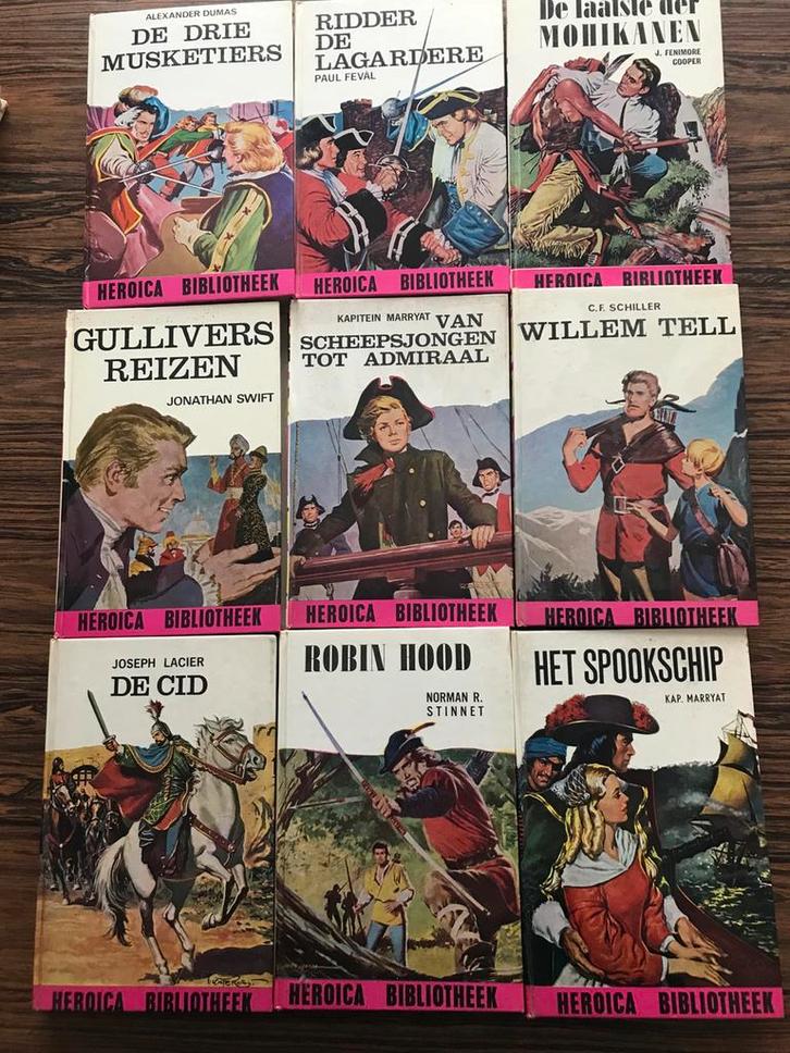 9 Boeken Heroica Bibliotheek, Boeken, Avontuur en Actie, Gelezen, Ophalen of Verzenden