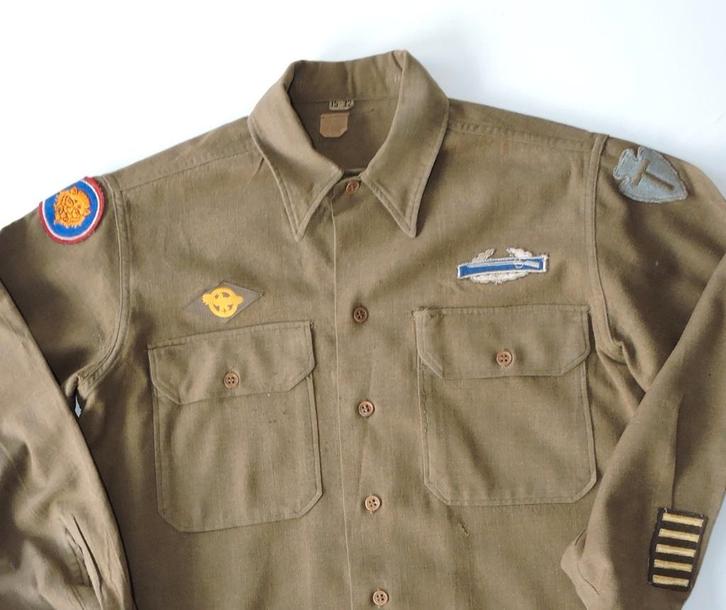 1942-1945 CHEMISE 36th DIV US + 106TH DIV US ARDENNES 1944, Collections, Objets militaires | Seconde Guerre mondiale, Autres, Enlèvement ou Envoi