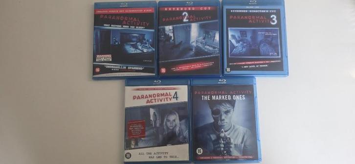 Paranormal Activity 1-5, Cd's en Dvd's, Blu-ray, Zo goed als nieuw, Horror, Ophalen of Verzenden