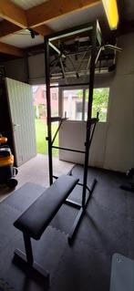 Pull up bar + Bench + halterhouder + leg raises stangen, Sport en Fitness, Fitnessmaterialen, Ophalen, Zo goed als nieuw