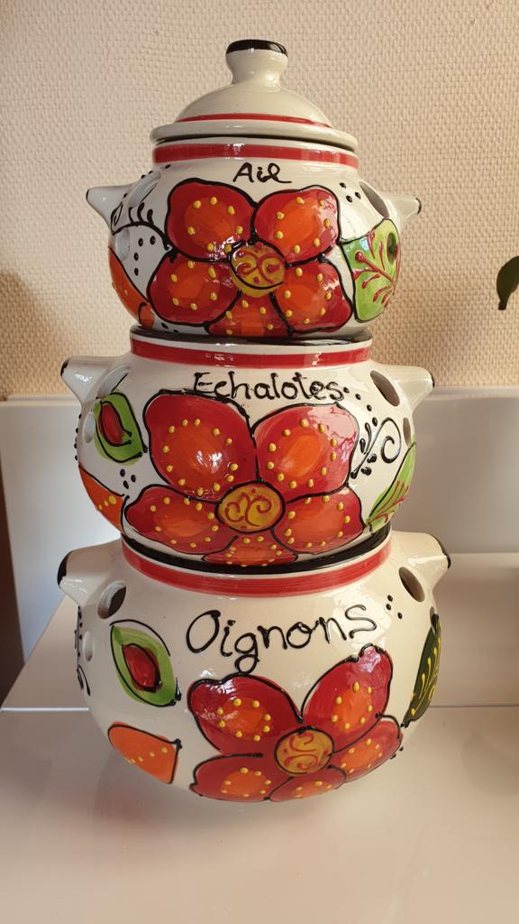 Ensemble de 3 pots superposés, Maison & Meubles, Enlèvement ou Envoi, Poterie, Utilisé, Autres styles