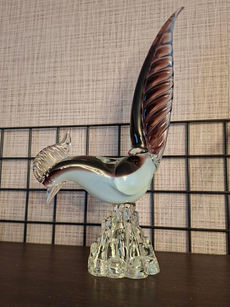 Grote kristalglazen fazant , Muranostijl, Ophalen