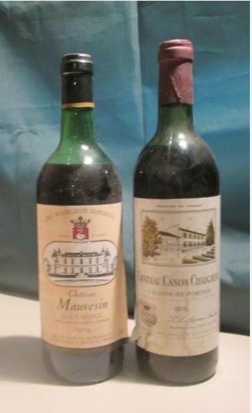 2 vieux vins rouges français - 1975 et 1979, Collections, Vins, Comme neuf, Vin rouge, France, Pleine, Enlèvement ou Envoi