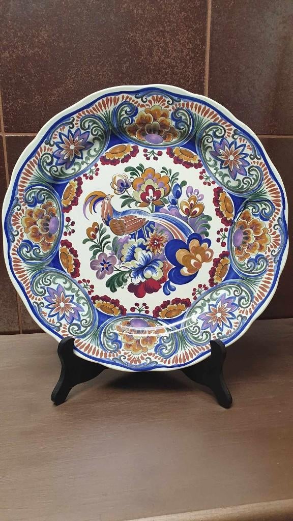 BOCH BELGIUM SUPERBE GRANDE ASSIETTE POLYCHROME, Enlèvement