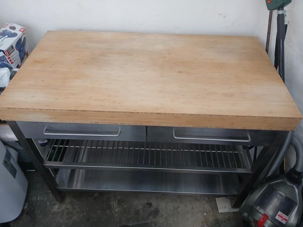 Table en inox, Ophalen of Verzenden, Gebruikt