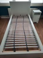 1-persoonsbed +lattenbodem, matras, topmatras en nachtkastje, Huis en Inrichting, Slaapkamer | Bedden, Ophalen, Gebruikt, 90 cm