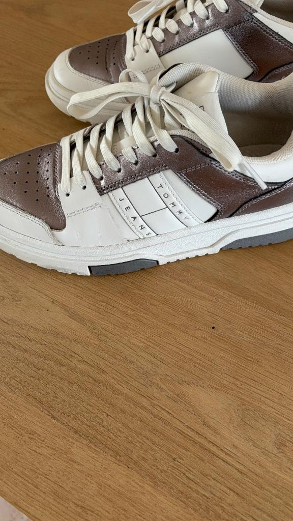 Tommy Jeans sneakers wit/zilver metallic – maat 38, Tommy hilfiger, Wit, Ophalen of Verzenden, Sneakers