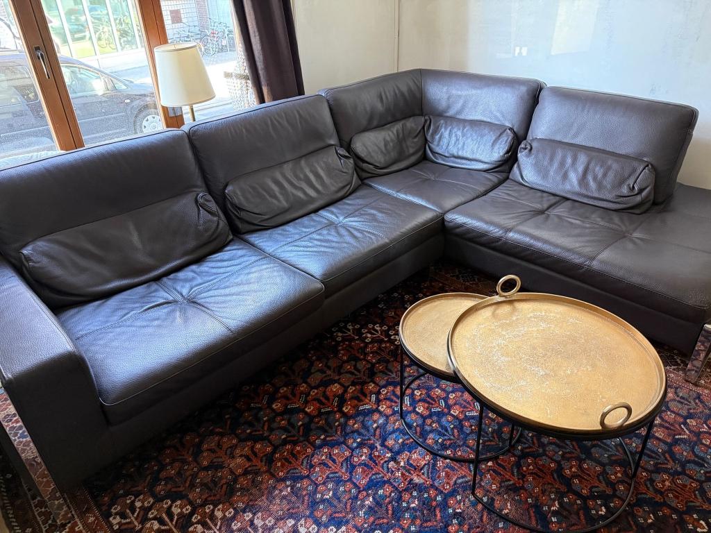 Lederen hoeksalon, Huis en Inrichting, Ophalen, Gebruikt, Leer