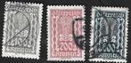 3 Postzegels Oostenrijk 1922 Symbolische voorstellingen, Enlèvement ou Envoi, Affranchi