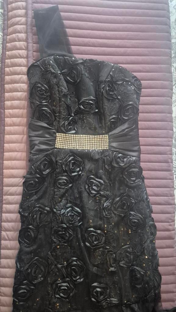 Mooi zwart avondkleed maat 36/38, Taille 36 (S), Comme neuf, Enlèvement, Sous le genou