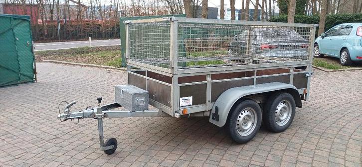 Aanhangwagens dubbelasser, met of zonder loofrekken, Autos : Divers, Remorques, Comme neuf, Enlèvement