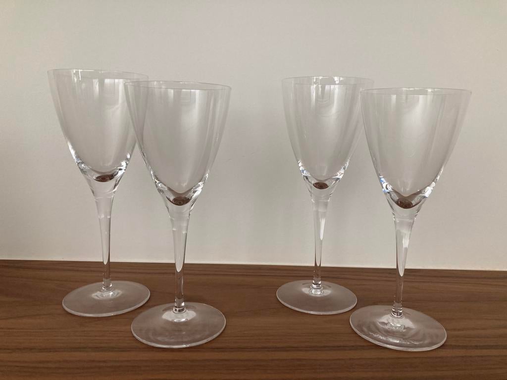 Kristallen wijnglazen , wit +rood, Ophalen, Zo goed als nieuw