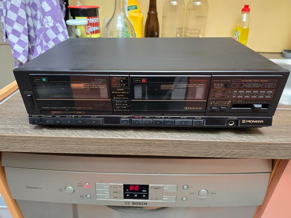 Pioneer CT-1170W stereo dubbel cassettedeck. , Enlèvement