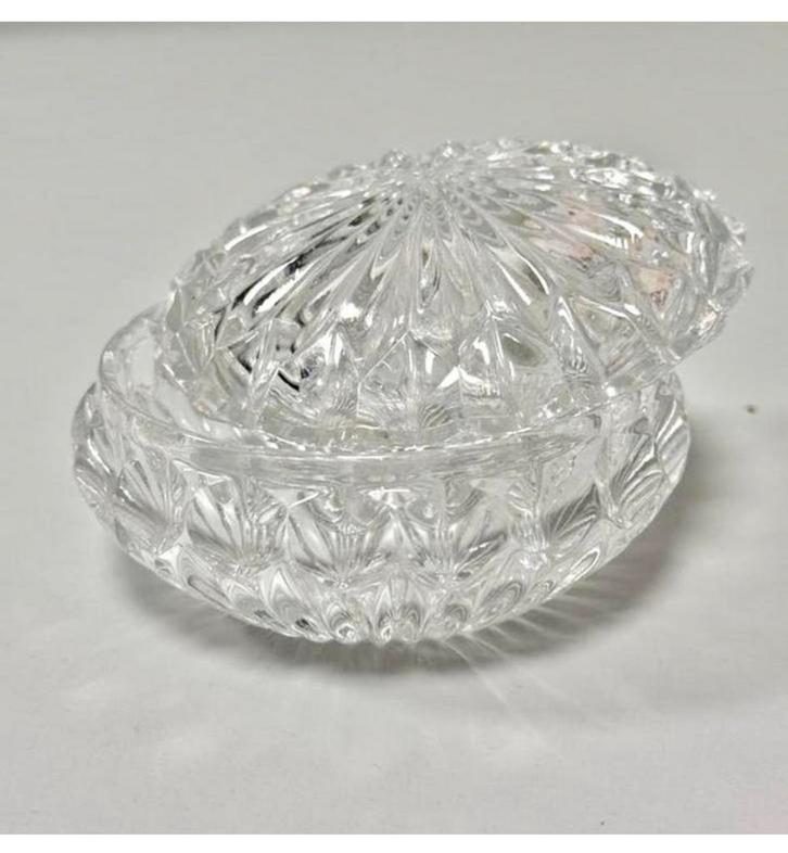 Boîte à savon Bonbon Vintage Crystal Jewelry avec couvercle, Antiquités & Art, Antiquités | Verre & Cristal, Enlèvement ou Envoi