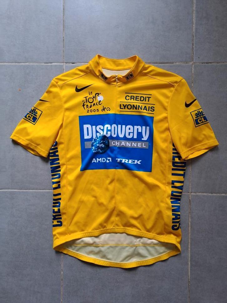 Wielertrui Discovery Channel 2005 TDF Geel, Fietsen en Brommers, Fietsaccessoires | Fietskleding, Zo goed als nieuw, Heren, Bovenkleding