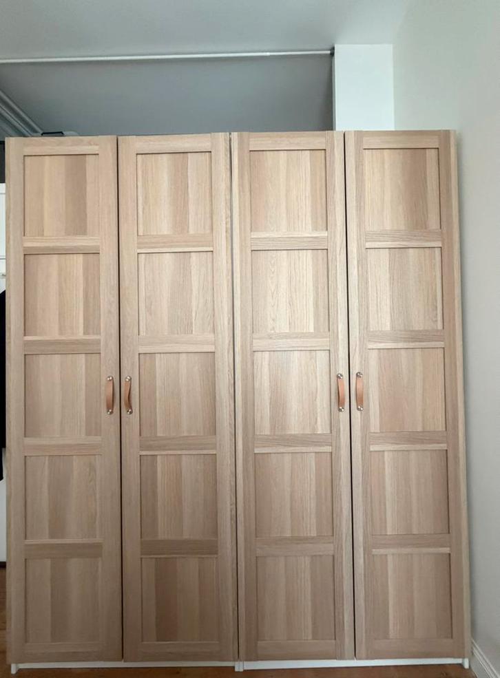 PortesIKEA+ poignées + charnières effet chêne blanchi 50x229, Maison & Meubles, Armoires | Armoires murales, Neuf, 200 cm ou plus